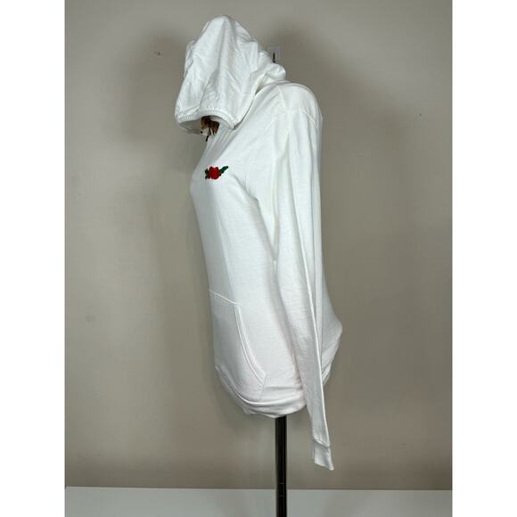 On Fire White Hoodie Pullover Jacket Women Size M USED - Picture 3 of 8